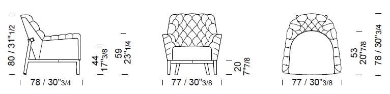 Тканевое кресло с подлокотниками Borzalino EVE CAPITONNÉ ARCH-00030213 - Вид №5