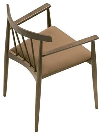 Andreu World Стул из бука с подлокотниками и встроенной подушкой Smile So0334 - Вид №4