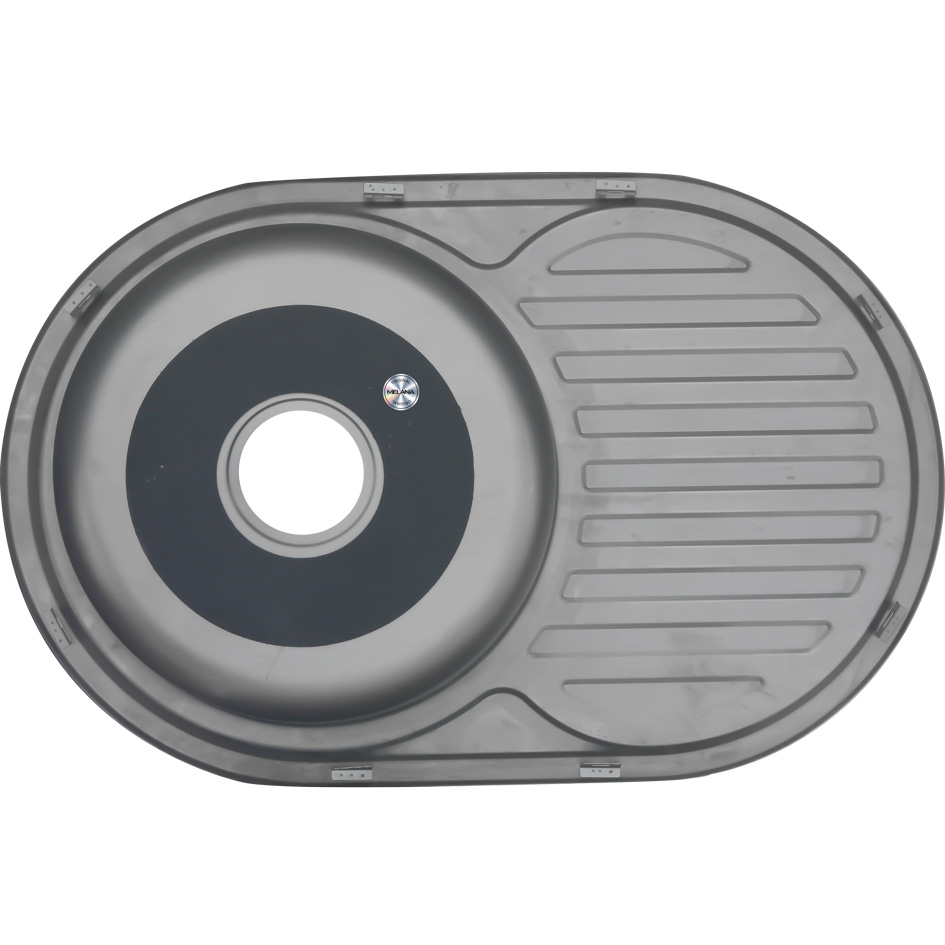 Мойка 7750 U N 0,6/160 врезная овальная с сифоном (122N*15) MELANA 122 N(*15) - Вид №2