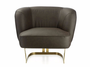 Кресло из искусственной кожи с подлокотниками