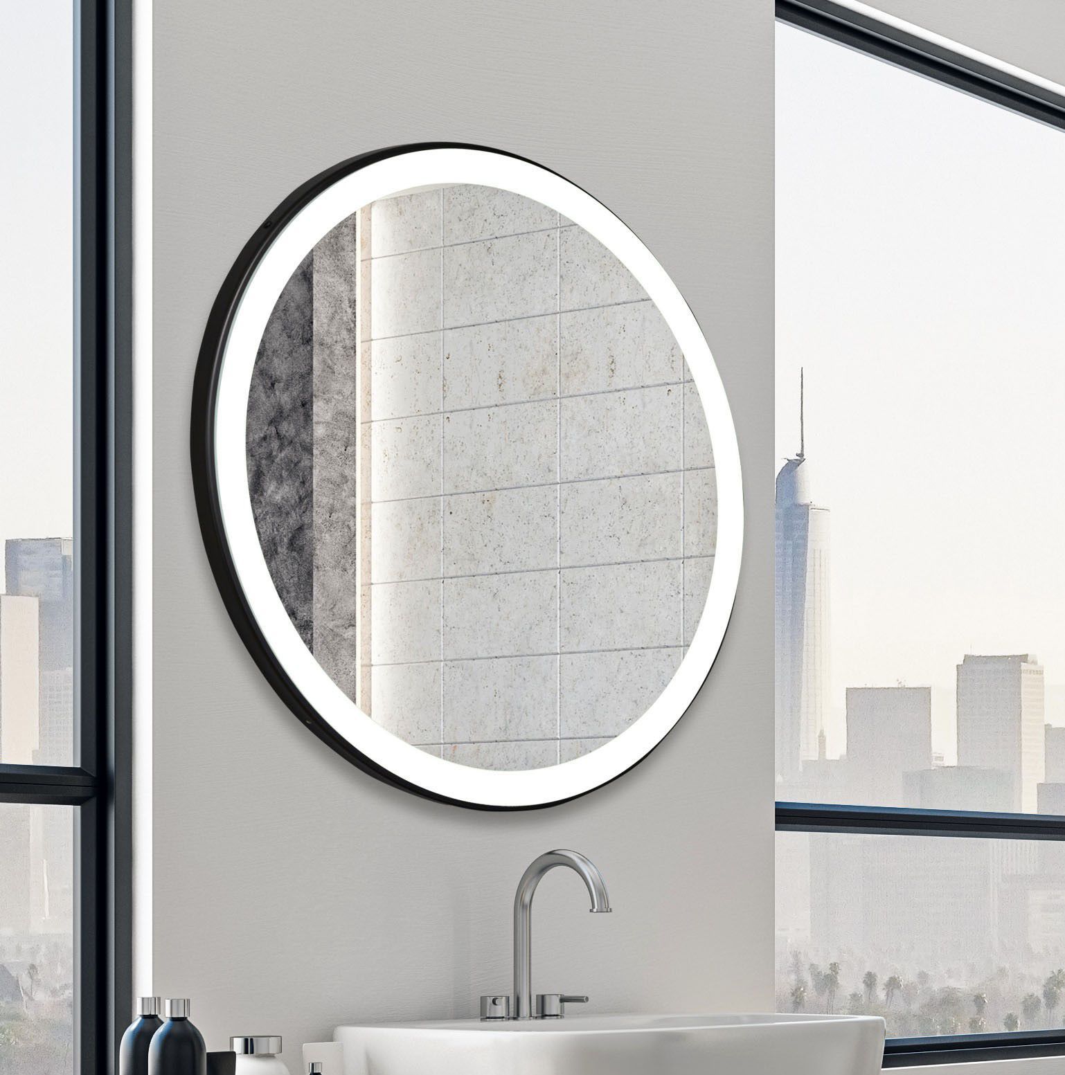 Круглое зеркало со встроенным настенным освещением Spekkio Moon ARCH-00043829 - Вид №1