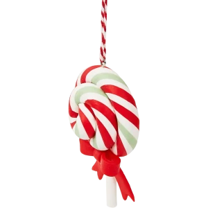 87036560 Елочная игрушка Леденец 9x5 цвет красный STLM-1435493
