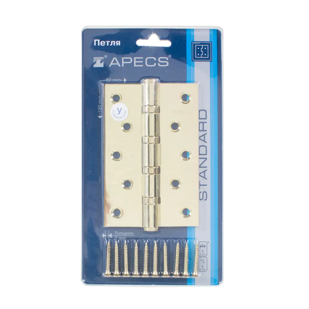 Петля универсальная Apecs 120x80x3 мм сталь цвет матовое золото 12251317 STLM-2038821  - Вид №2