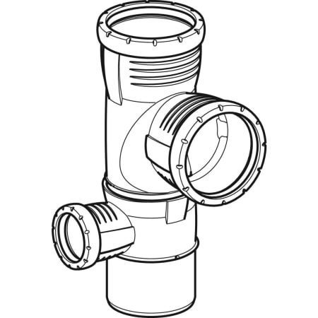 GEBERIT 393.470.14.1 Крестовина двухплоскостная комбинированная Geberit Silent-Pro 87,5°, левая  - Вид №1