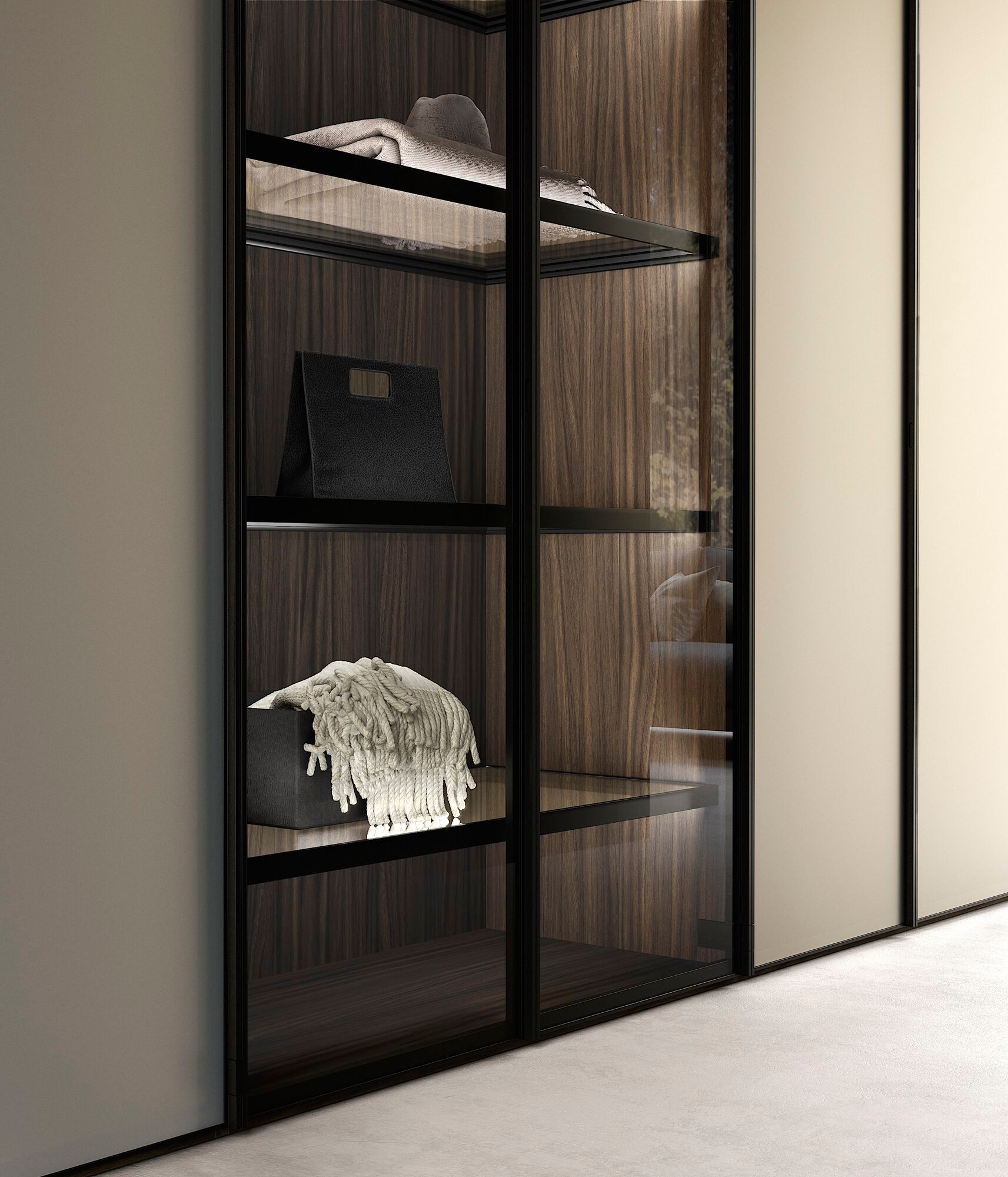 Индивидуальный алюминиевый и стеклянный секционный шкаф Guzzini & Fontana Shine ARCH-00143609 - Вид №1