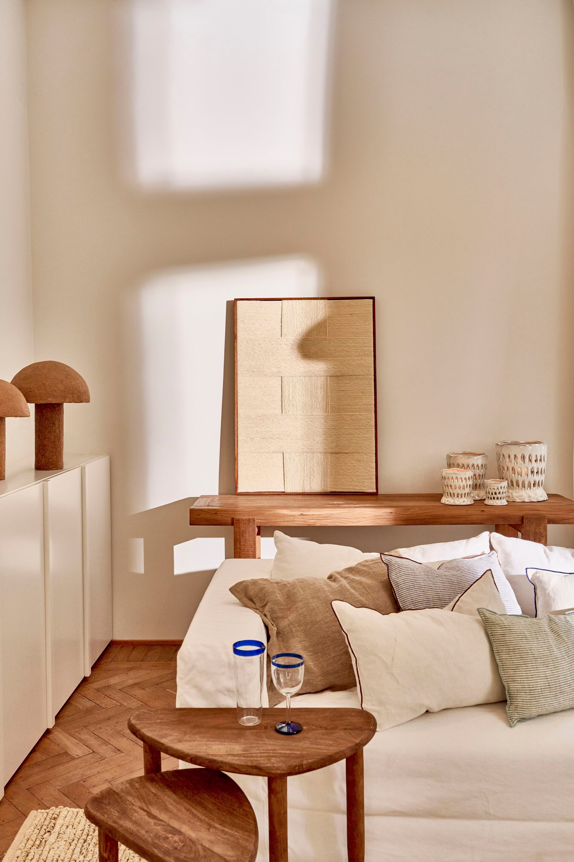 Льняная полосатая квадратная подушка POMAX Cirque Magique ARCH-00079905 - Вид №1