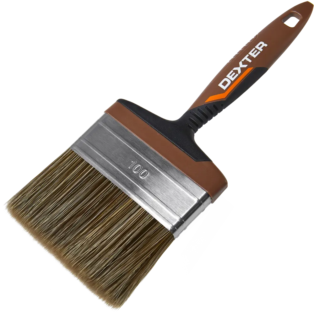Кисть Dexter для лаков и антисептиков 100 мм с эргономичной ручкой 82798224 STLM-0036048