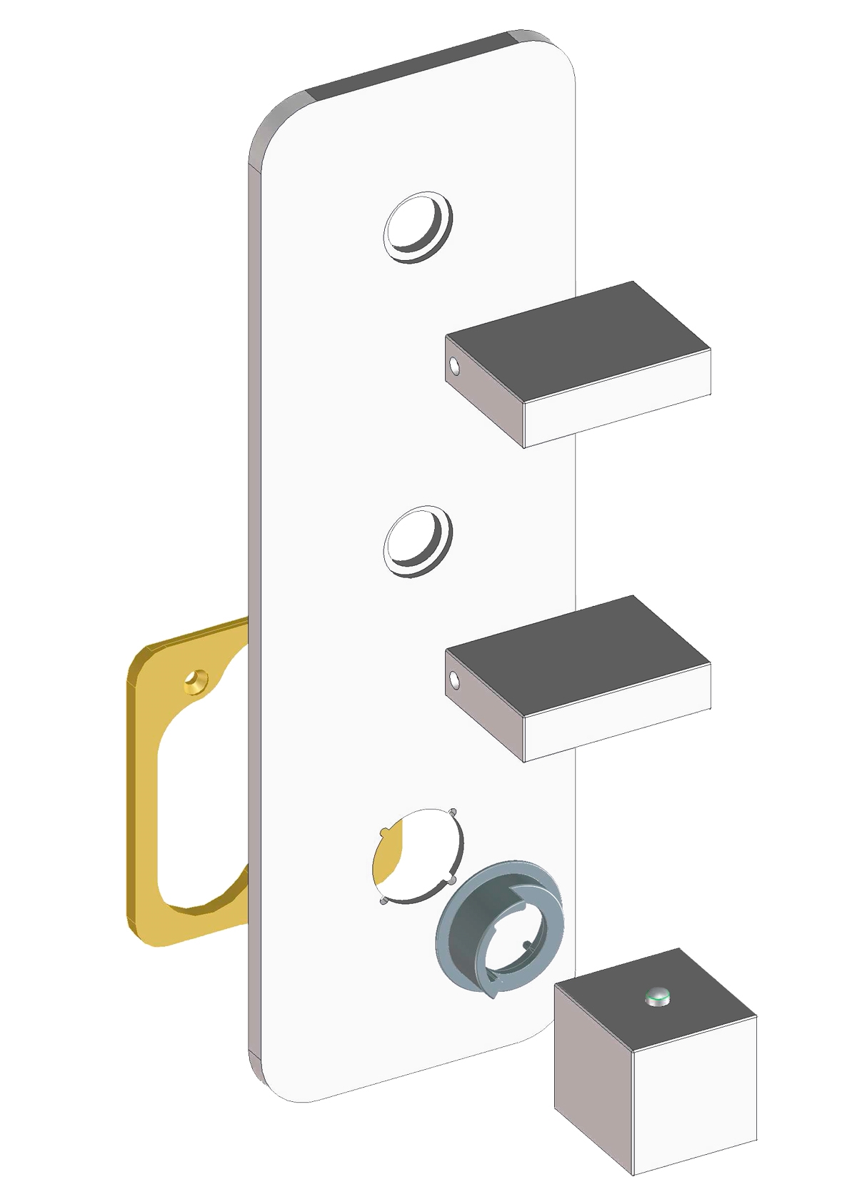 Z033204 + Z030201 000 Смеситель & запорный кран Rectangular 2 Outlets LP BOSSINI  - Вид №2