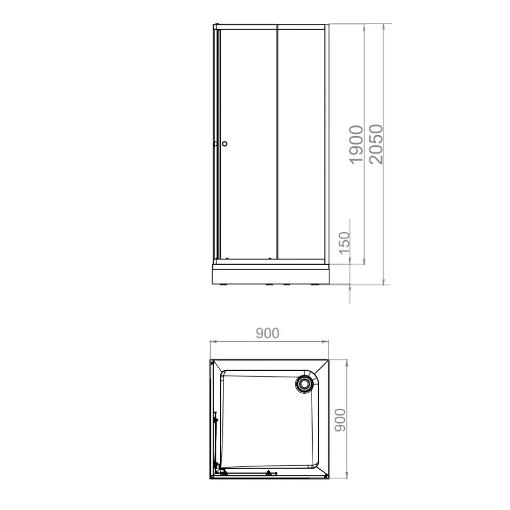 Душевая ширма Cube Domani-Spa квадратная 90x90x190см цвет профиля черный раздвижная стекло 4мм матовое 89395302 STLM-2037204 - Вид №8