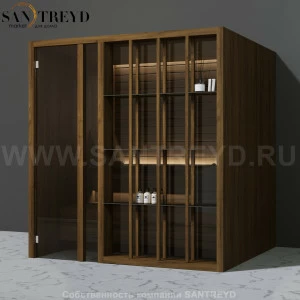 Effegibi YOKU.S80 SA.70100008 Сауна с левой дверью. Мощность: 8 кВт макс. Размеры: длина 202 см, ширина 180 см. Отделка: чёрный орех