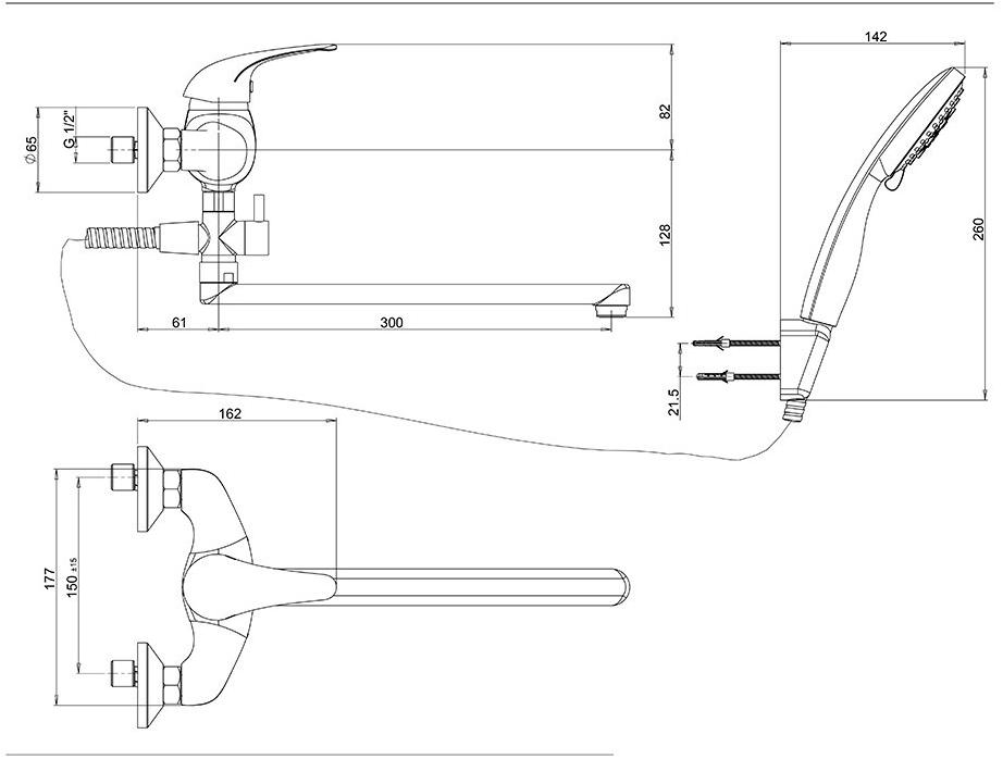 Paini Smile 39CR112P19CAKM смеситель для ванны - Вид №2