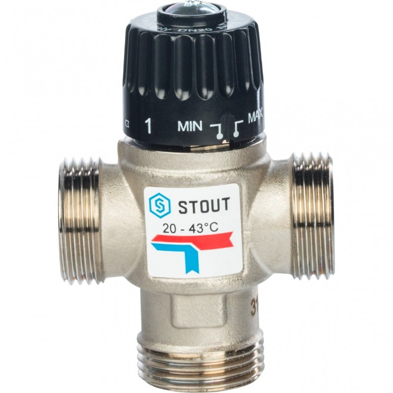 Термостатический смесительный клапан 1" STOUT НР 20-43°С 1,6 KV SVM0020164325 - Вид №2