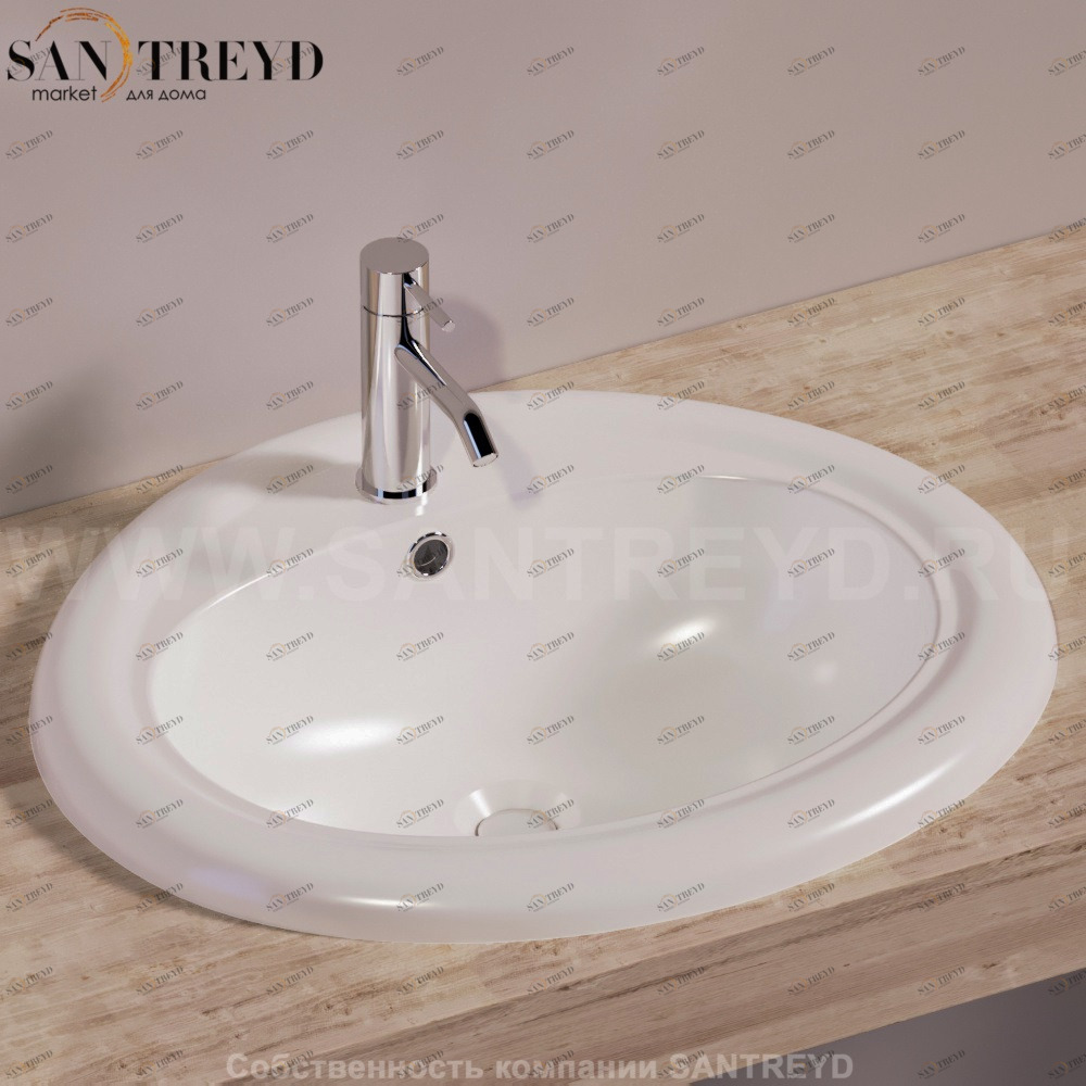 S51BIANCO Накладная раковина под столешницу  овальная Simas LFT Spazio