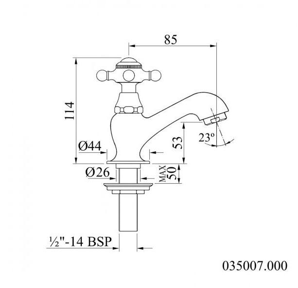 Bronces Mestre Смеситель для мойки с одним отверстием, глянцевый Retro 035007.000.50 - Вид №1