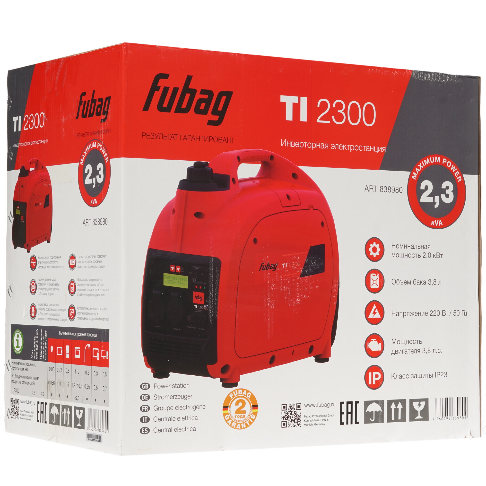Электрогенератор   бензиновый Fubag TI 2300 8141613 STDN-0020251 - Вид №12