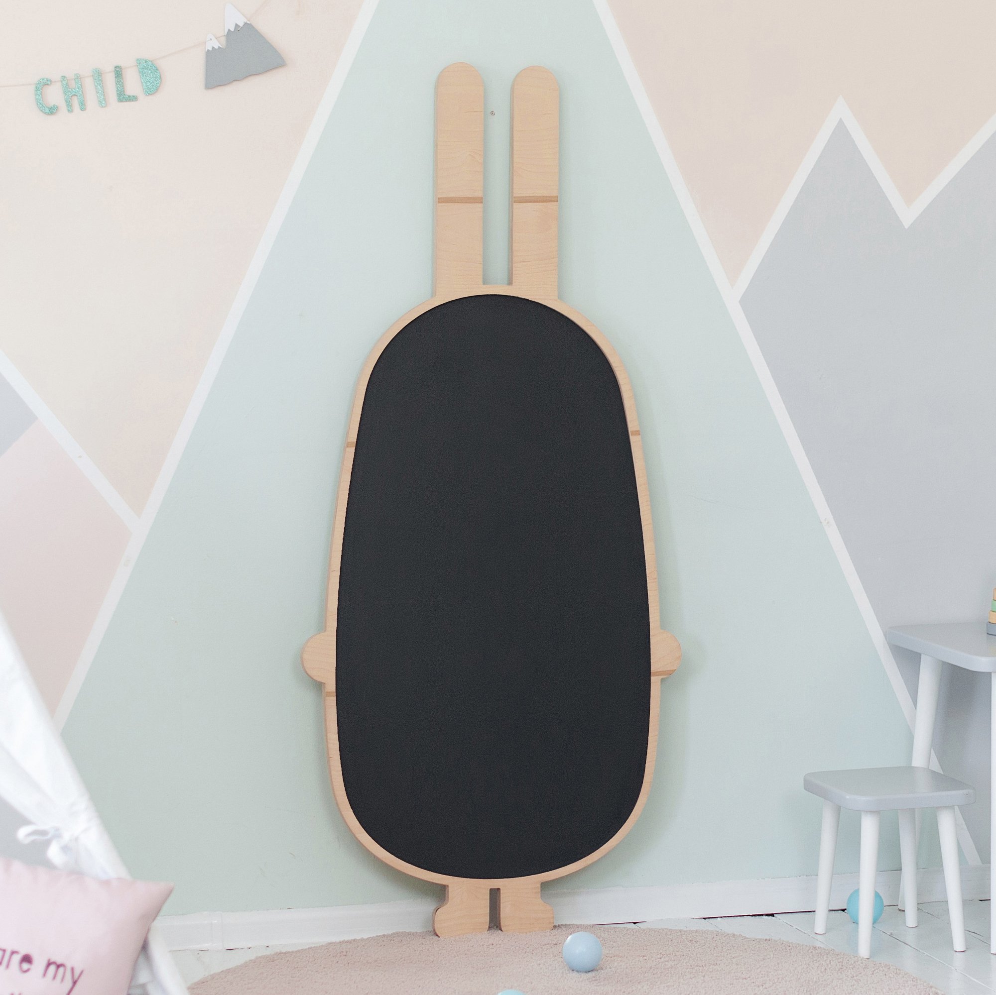 Магнитно-грифельная доска натуральное дерево "Заяц" ЗАЯЦ  00-3859358 Бежевый Santreyd  - Вид №1