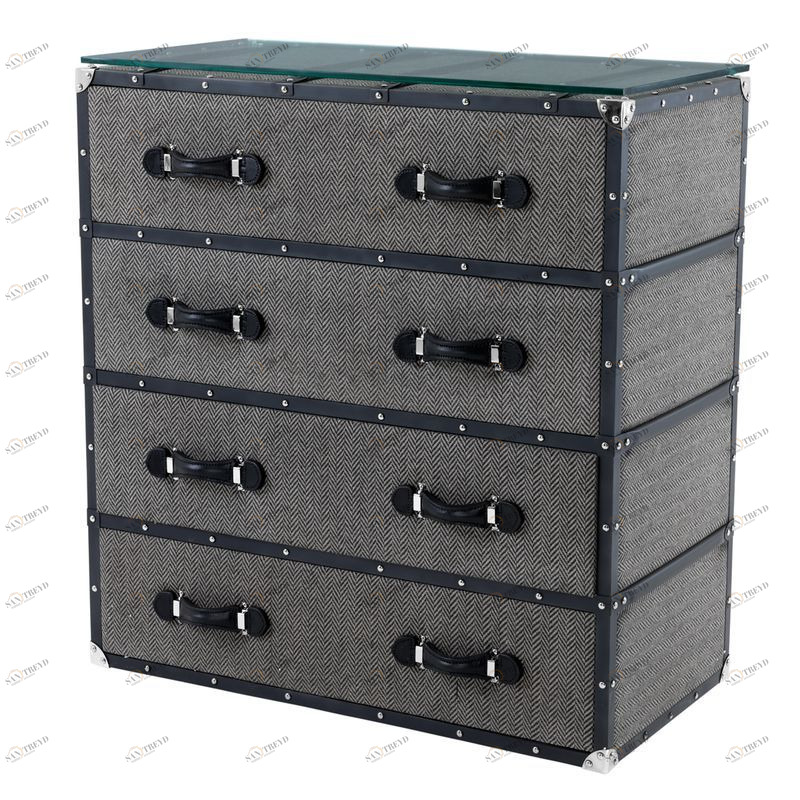 Комод дизайнерский с 4 ящиками серый Courchevel от Eichholtz EICHHOLTZ ДИЗАЙНЕРСКИЕ, EICHOLTZ 060901 Серый 