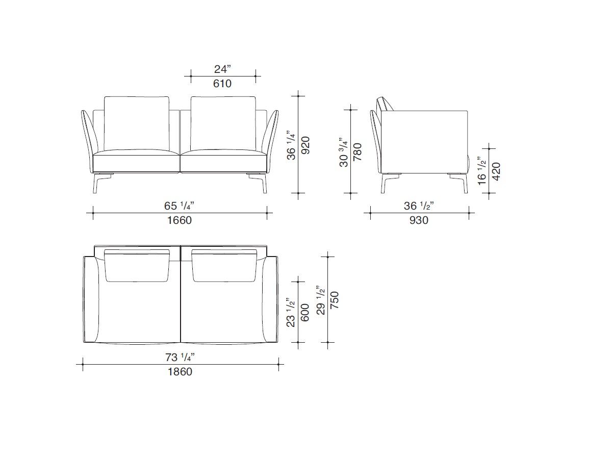 3-местный тканевый диван Lema JERMYN ARCH-00135220 - Вид №10