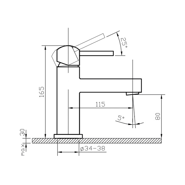 35-04L Sigma  Смеситель для умывальника  ARGO kran 3504lsigma - Вид №1