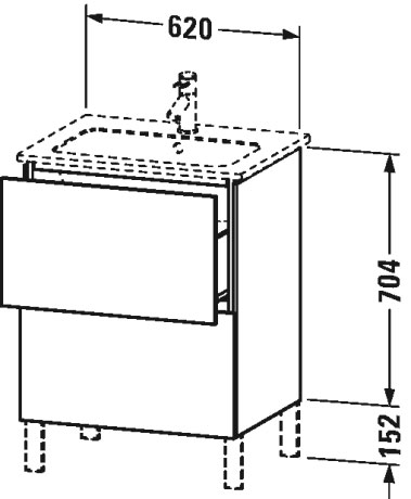 LC662508585 Тумбочка напольная L-Cube #LC6625 620 x 481 мм Белый глянцевый лак Duravit - Вид №1