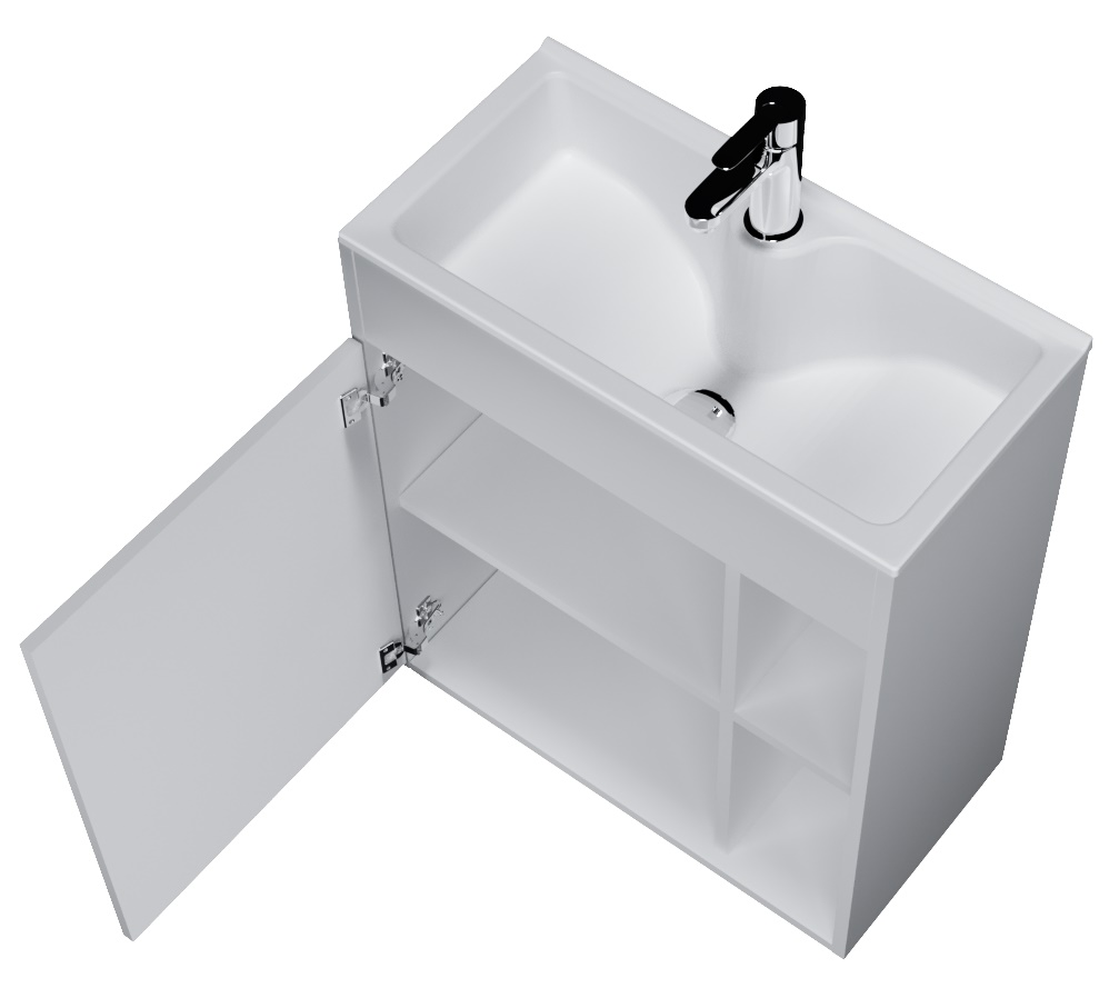 У75329 Тумба с раковиной Lido 60П 1д. Белый глянец 1 Marka LIDO