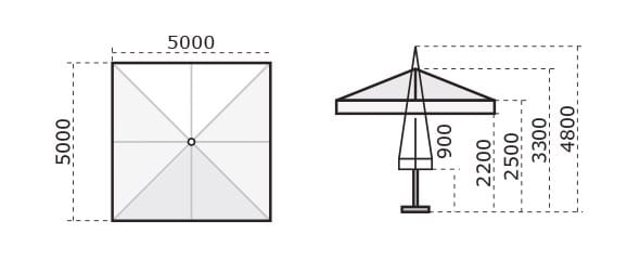 Квадратный зонт с телескопическим закрытием Scolaro Parasol ARCH-00019500 - Вид №11