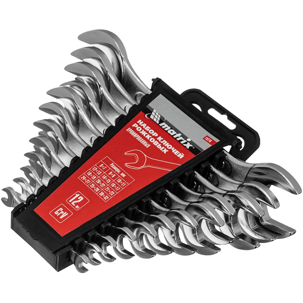 Набор рожковых ключей Matrix 12 предметов для профессионального монтажа 89409424 STLM-1570541