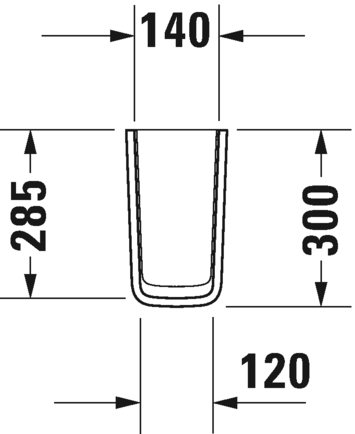 0858400000 Полупьедестал для раковины овальная Duravit ME BY STARCK - Вид №2