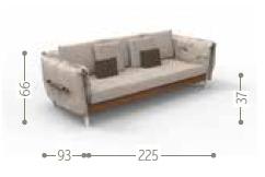 Talenti 3-х местный тканевый садовый диван Domino Domdiv - Вид №6