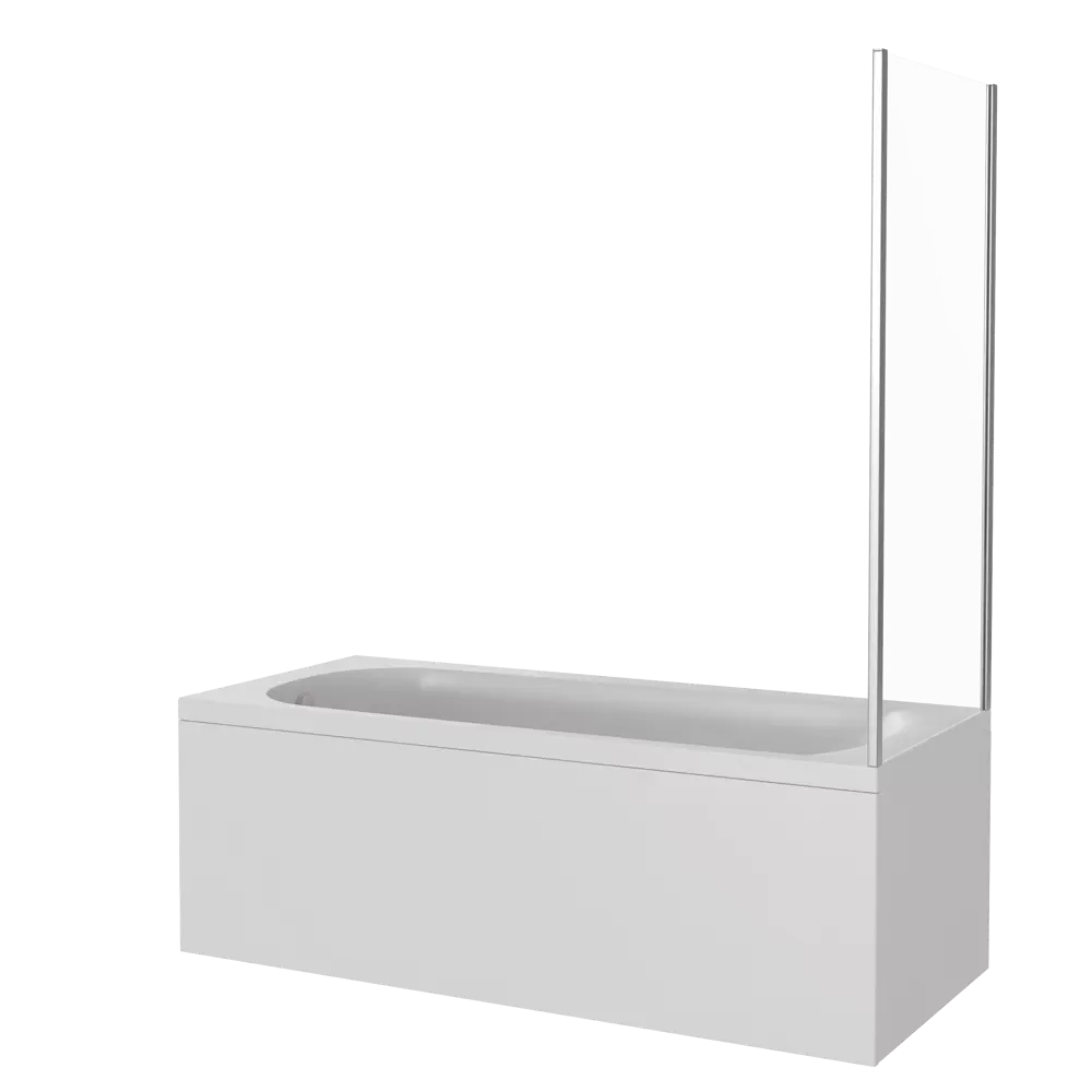 Ширма на ванну Screen 75x140 см прозрачное стекло профиль хром 82866153 STLM-2003901 Santreyd Sreen