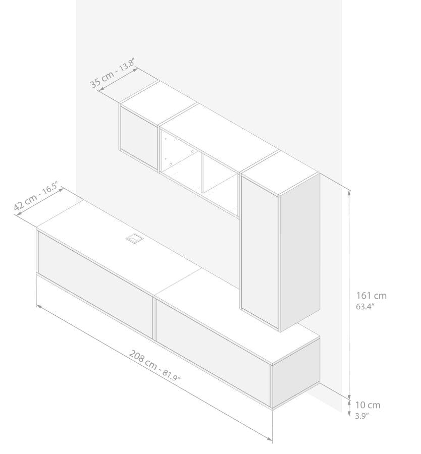 Модульная оборудованная стена установленная стеной в меламинированном Mobili Fiver IACOPO ARCH-00070420 - Вид №88