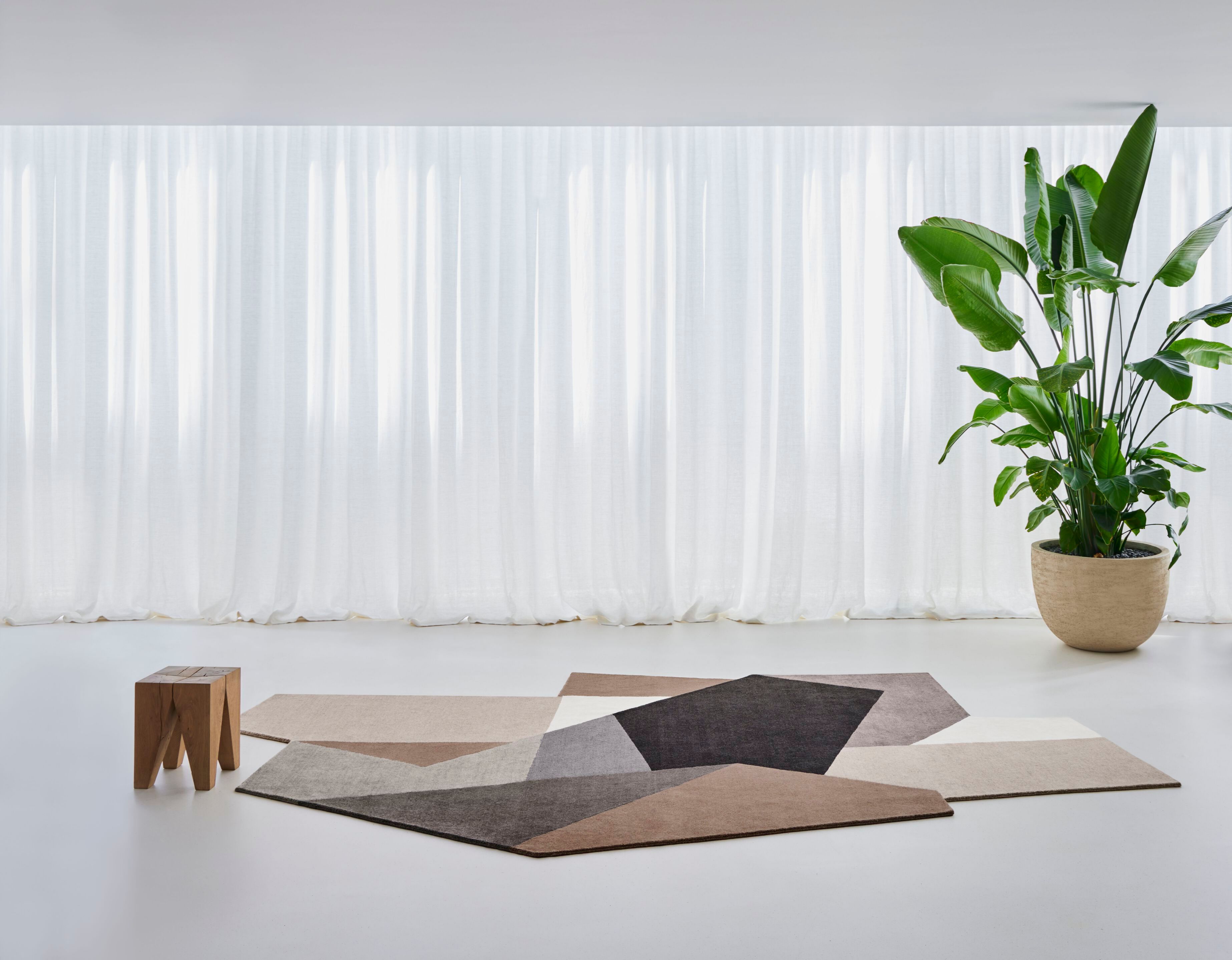 Шерстяной ковер с геометрическим рисунком GAN LOKO NATURAL ARCH-00128687 - Вид №4