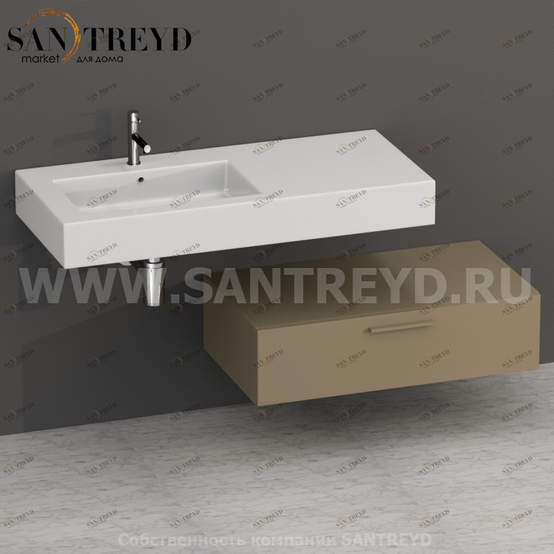 S09024PA2 Тумба с 1 ящиком 90 см бежевая Globo ARREDO WOOD Италия Ceramica Globo