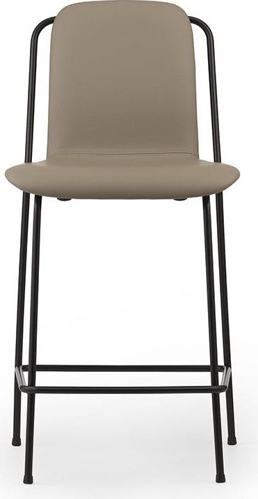 602476 Барный стул 65 см Полная обивка Черная сталь / Ультра кожа Normann Copenhagen Studio - Вид №1