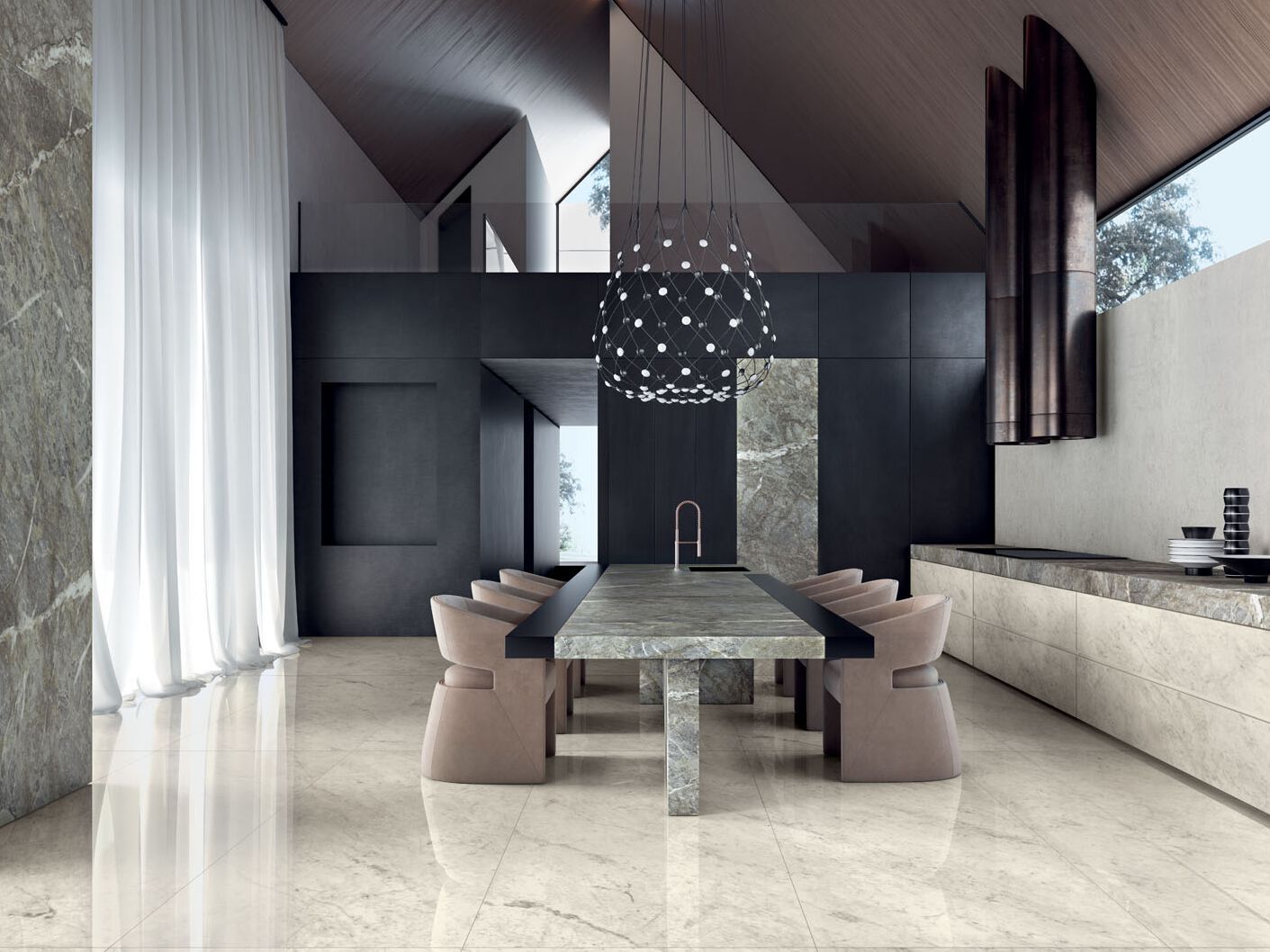 Керамогранит / напольное покрытие из ламинированного керамогранита с мраморным эффектом COTTO D'ESTE Starlight ARCH-00128923 - Вид №1