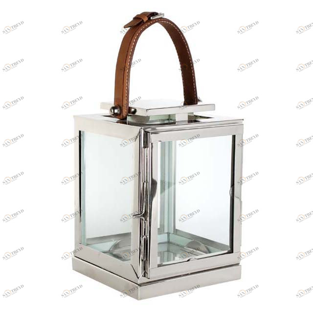 Подсвечник-фонарь металлический серебристый Georgian S от Eichholtz EICHHOLTZ  246111 Прозрачный;серебро 