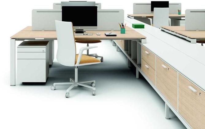 Bralco Рабочее место из меламина со встроенной полкой с системой управления кабелями Glider sun-id-1412639 - Вид №1