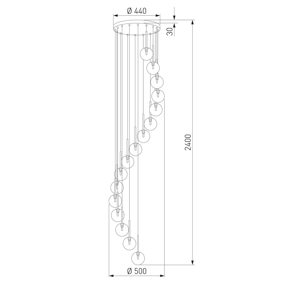 Люстра потолочная Aurora 10182 16 ламп 20 м² цвет черный 89440736 STLM-2060482 TK Lighting  - Вид №6