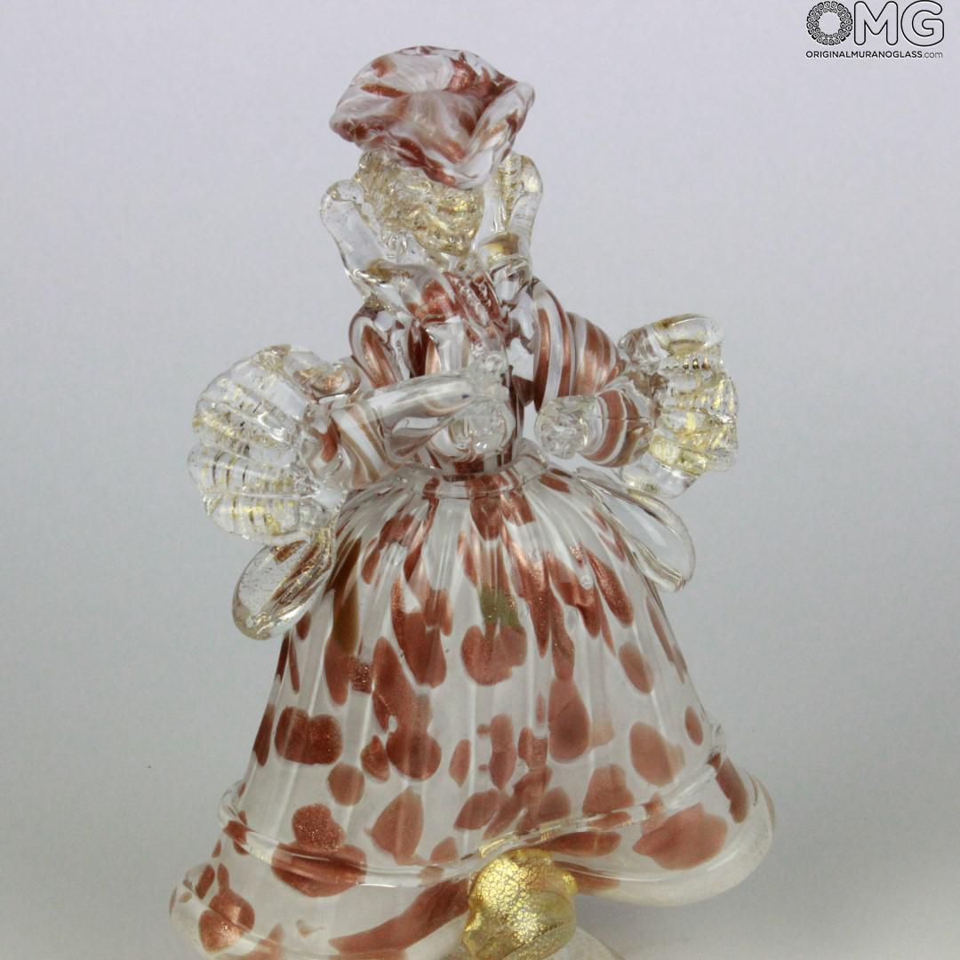 820 ORIGINALMURANOGLASS Статуэтки в стиле Голдони - Венецианская пара - bianca - муранское стекло OMG 13 см  - Вид №1