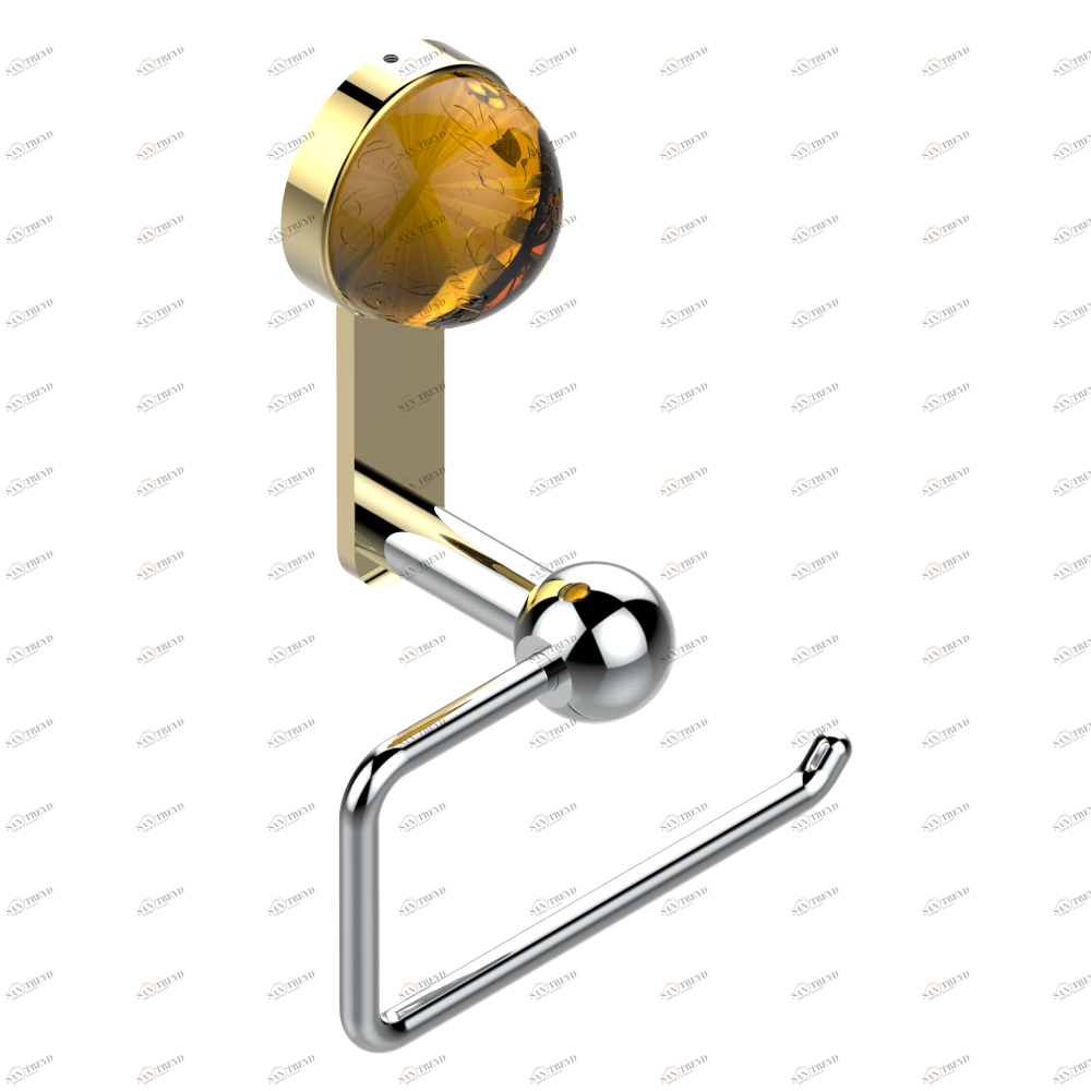 U5A-538A Бумагодержатель настенный без крышки Thg-paris Flore Хром/золото U5A-538A CAT.A