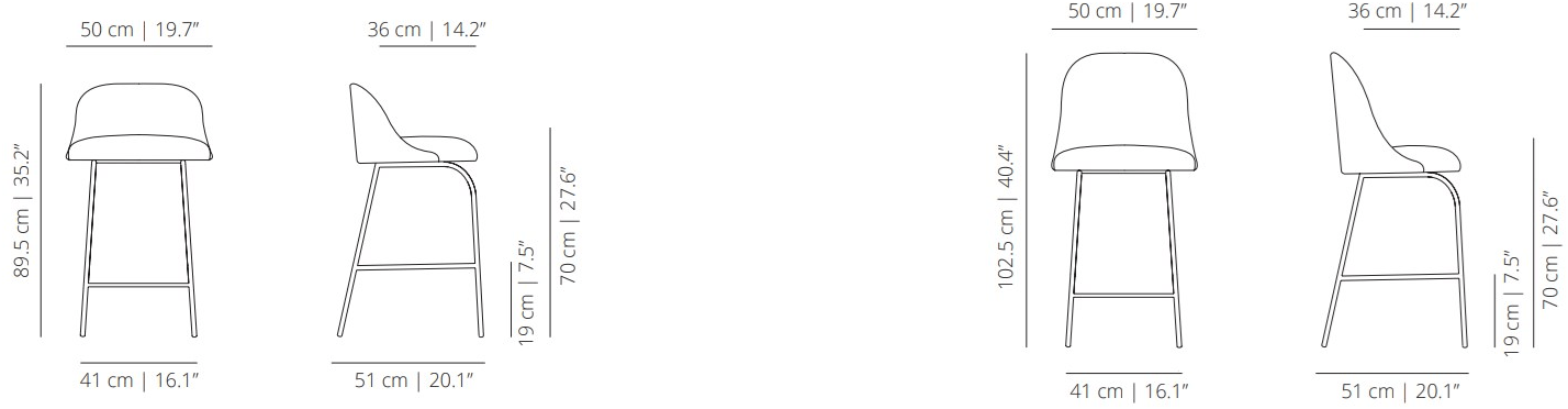 Viccarbe Высокий табурет со спинкой Aleta sun-id-1387207 - Вид №4
