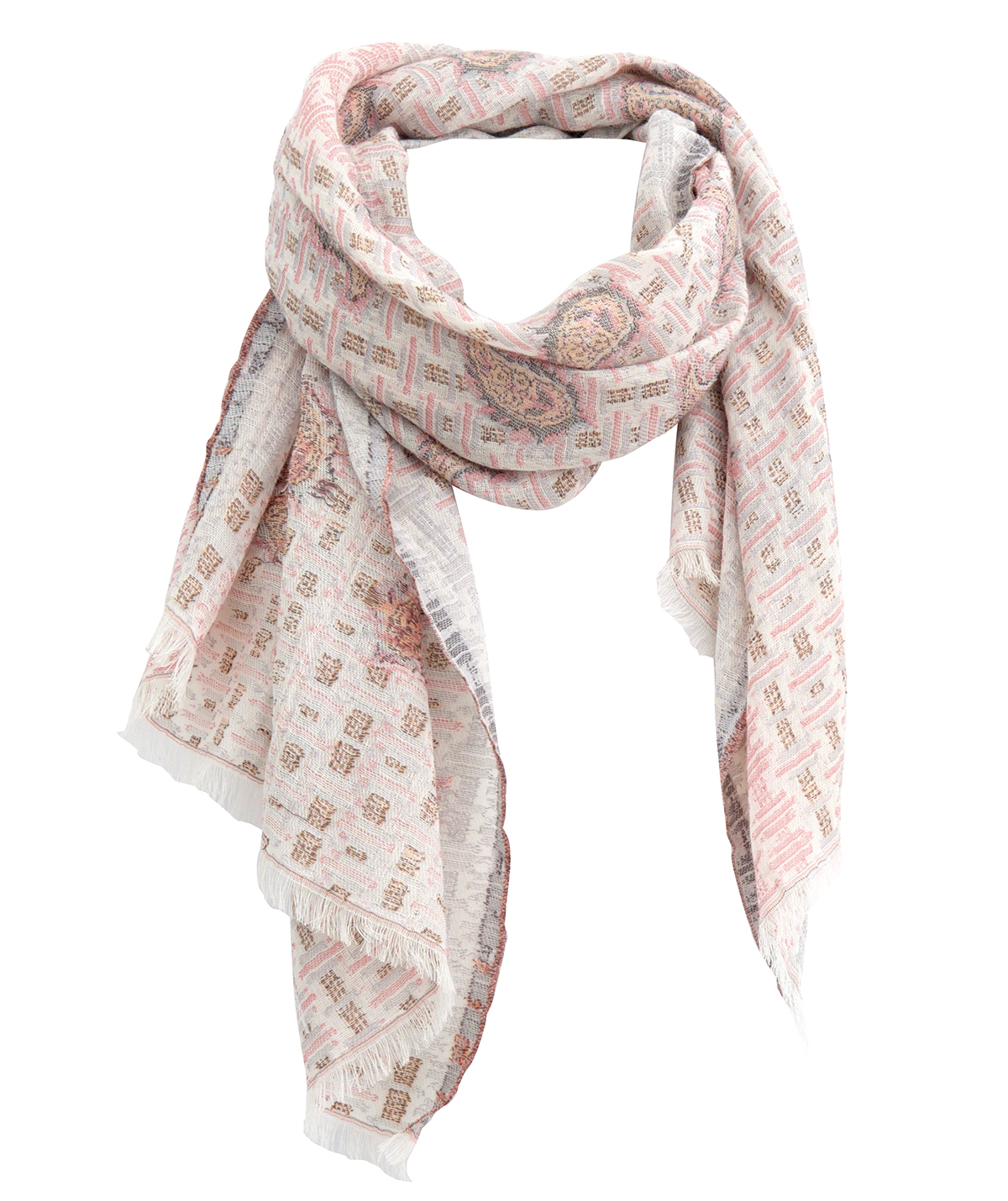 MEA_BLANC Шаль MEA BLANC 50/150 белая хлопок 100% PETRUSSE Santreyd 