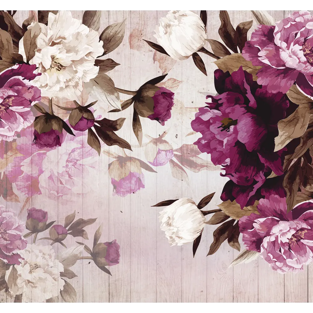 Фотообои «‎Акварельные пионы»‎ 3D флизелиновые 300x270 см L13-126 FBRUSH 3D FLIZART STLM-2126802
