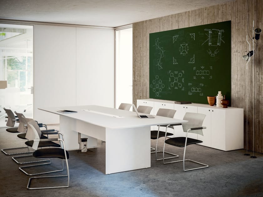 Прямоугольный стол для совещаний из МДФ с системой люверсов FANTONI ARCH-00077816