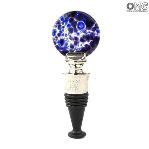 3794 ORIGINALMURANOGLASS Круглая Синяя Бутылочная пробка + коробочка - муранское стекло OMG  см
