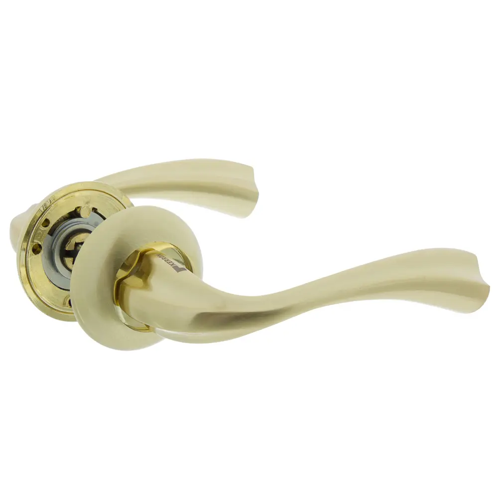 Ручки дверные на розетке Kerron DR7170, ЦАМ, цвет матовое золото 15334484 STLM-2146566  - Вид №1