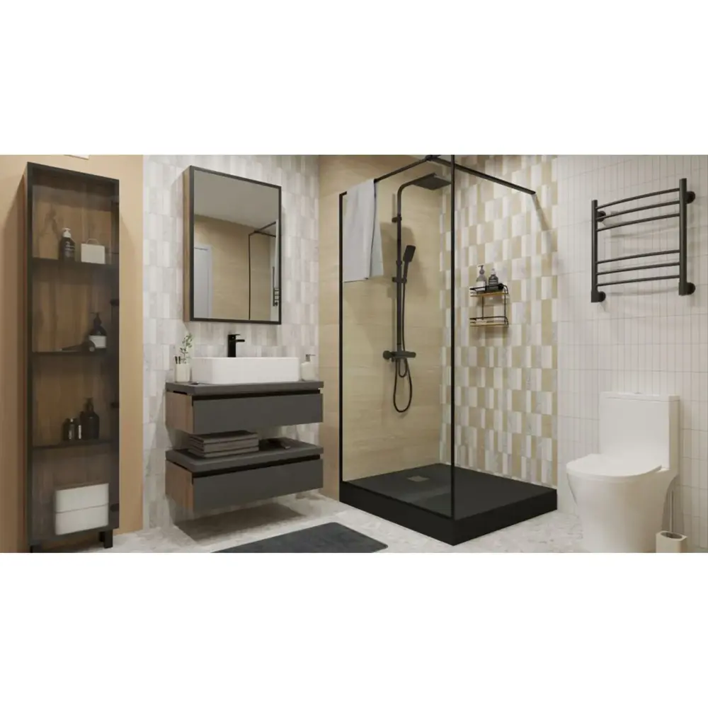 Пенал Santreyd Турин 40F для ванной - стильное хранение в дубе вотан 86142942 STLM-0066404 - Вид №7