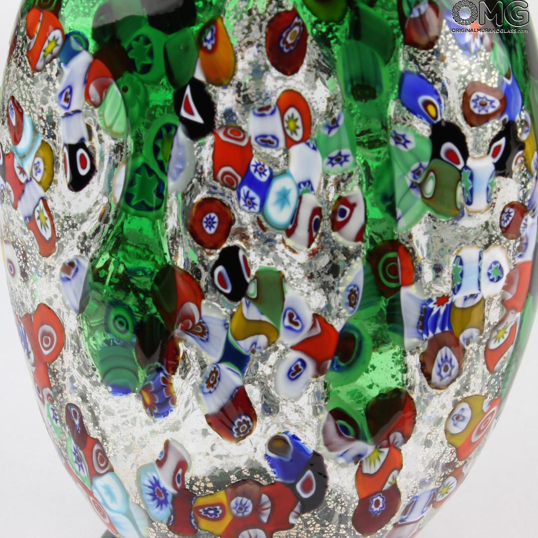 2161 ORIGINALMURANOGLASS Ваза Орхидея из зелёного муранского стекла 14 см  - Вид №1