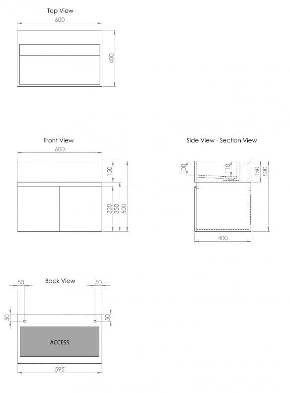 Подвесной умывальник из смолы с дверцами LUSSO Ethos ARCH-00146310 - Вид №7