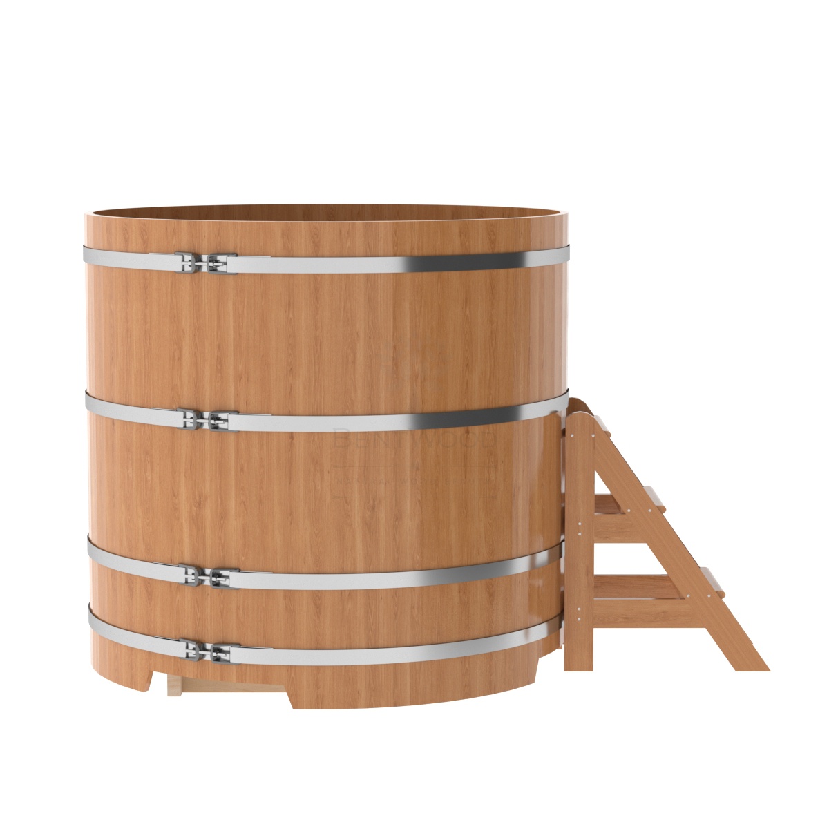 1305 Купель круглая из дуба d=1,50х1,4 натуральная Alyarus  - Вид №2